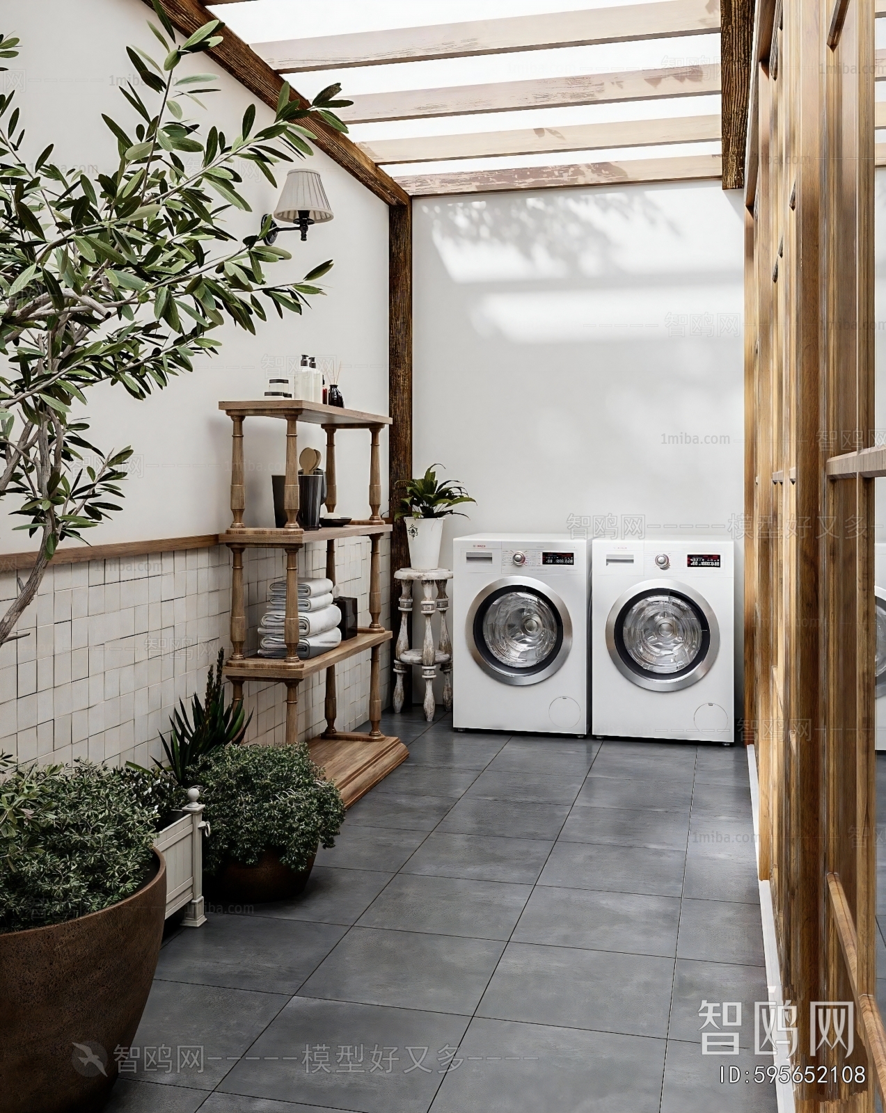 Modern Balcony Laundry Room