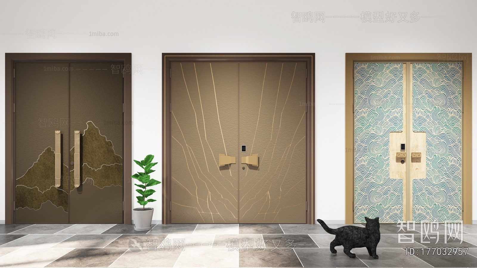 New Chinese Style Double Door