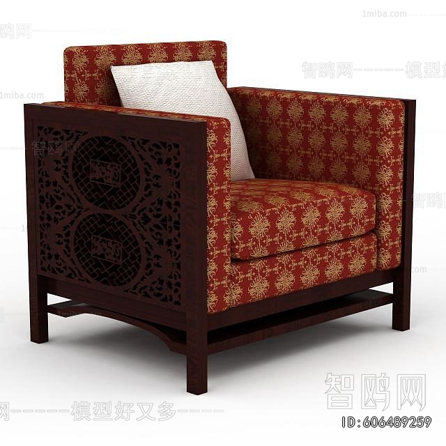 New Chinese Style Single Sofa