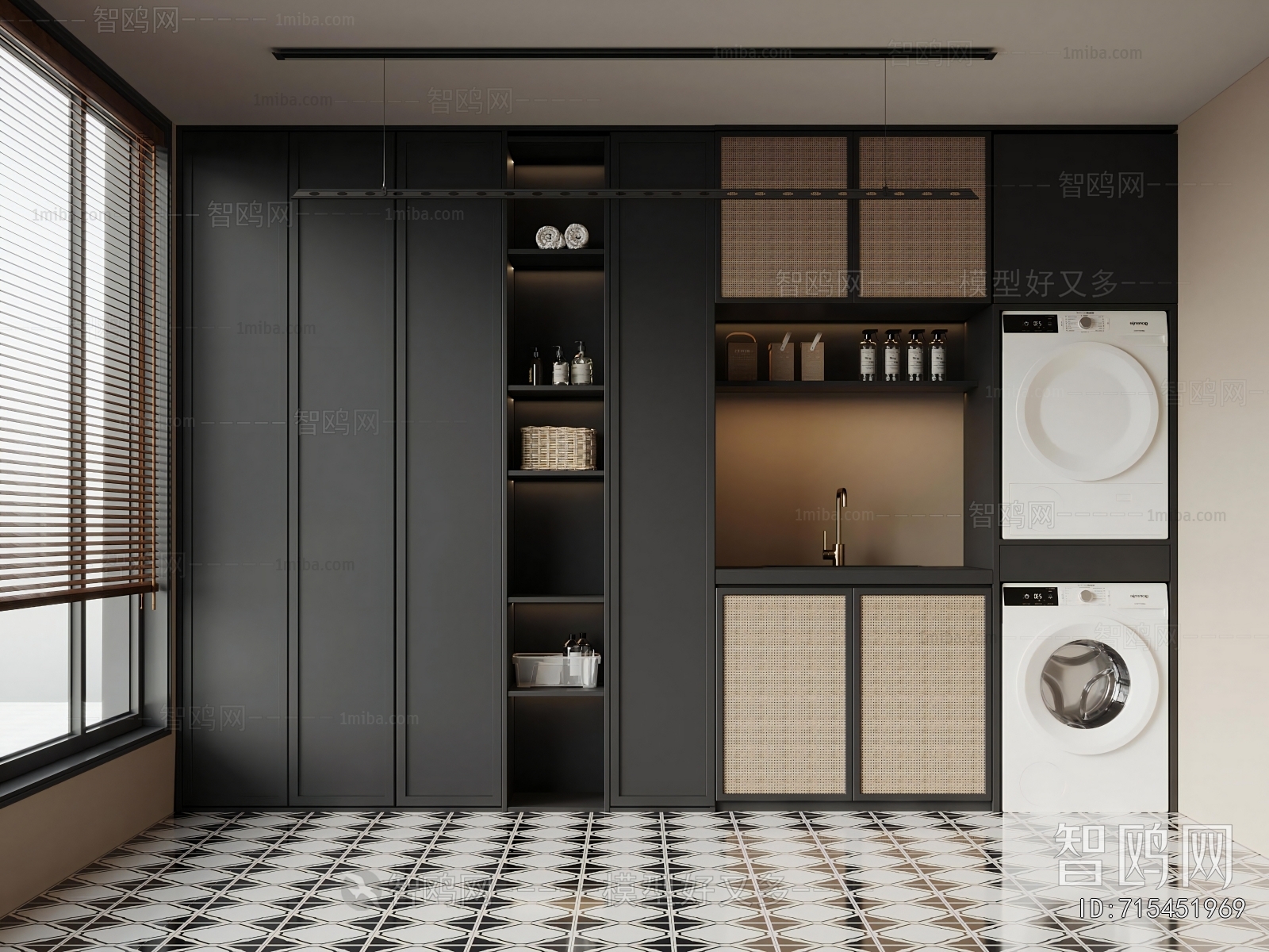 French Style Balcony Laundry Room