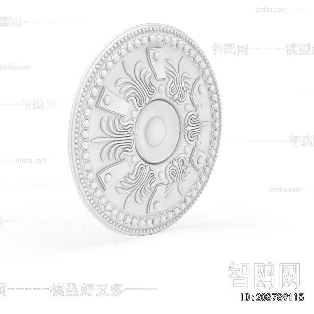 European Style Plaster Carved Top Plate