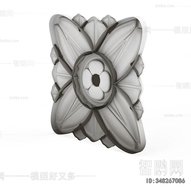 European Style Plaster Carved Top Plate