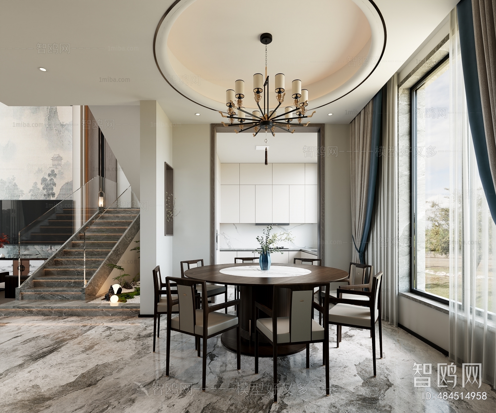 New Chinese Style A Living Room