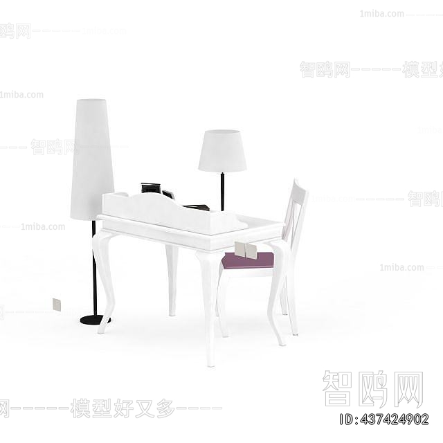 Simple European Style Computer Desk And Chair