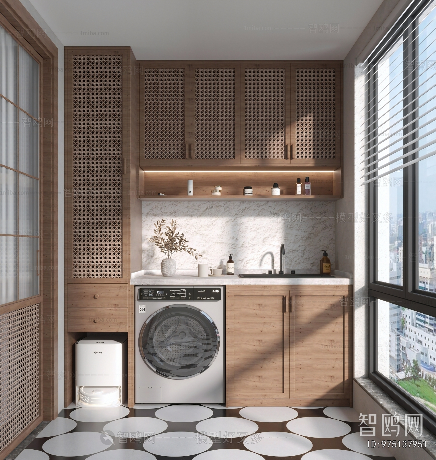Modern Balcony Laundry Room