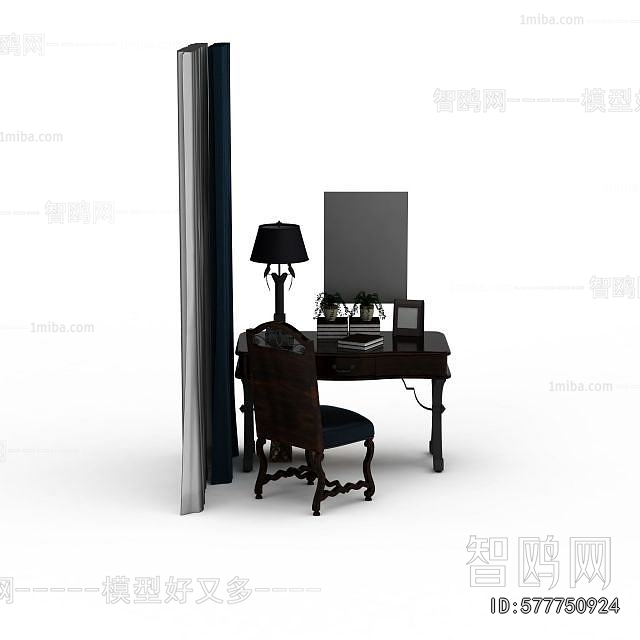 European Style Computer Desk And Chair