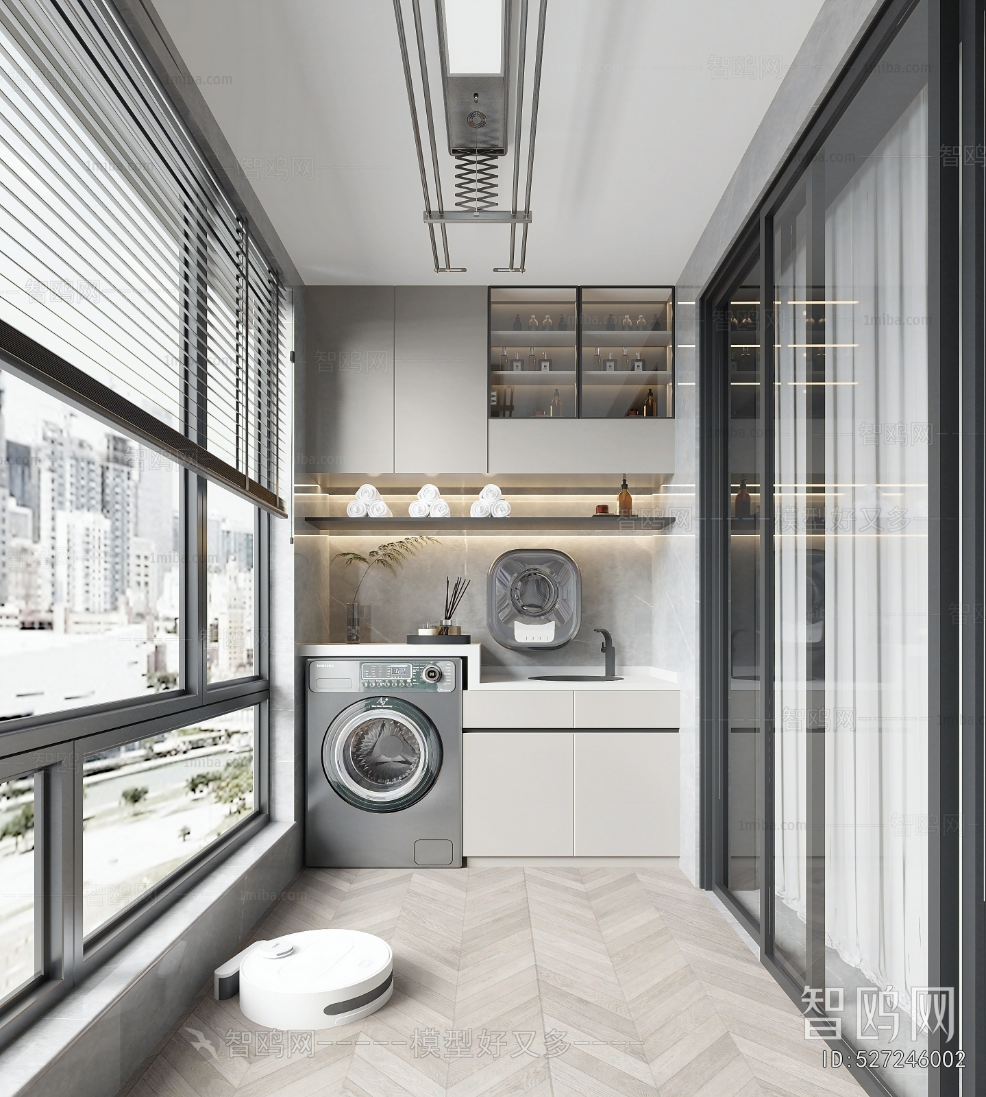 Modern Balcony Laundry Room