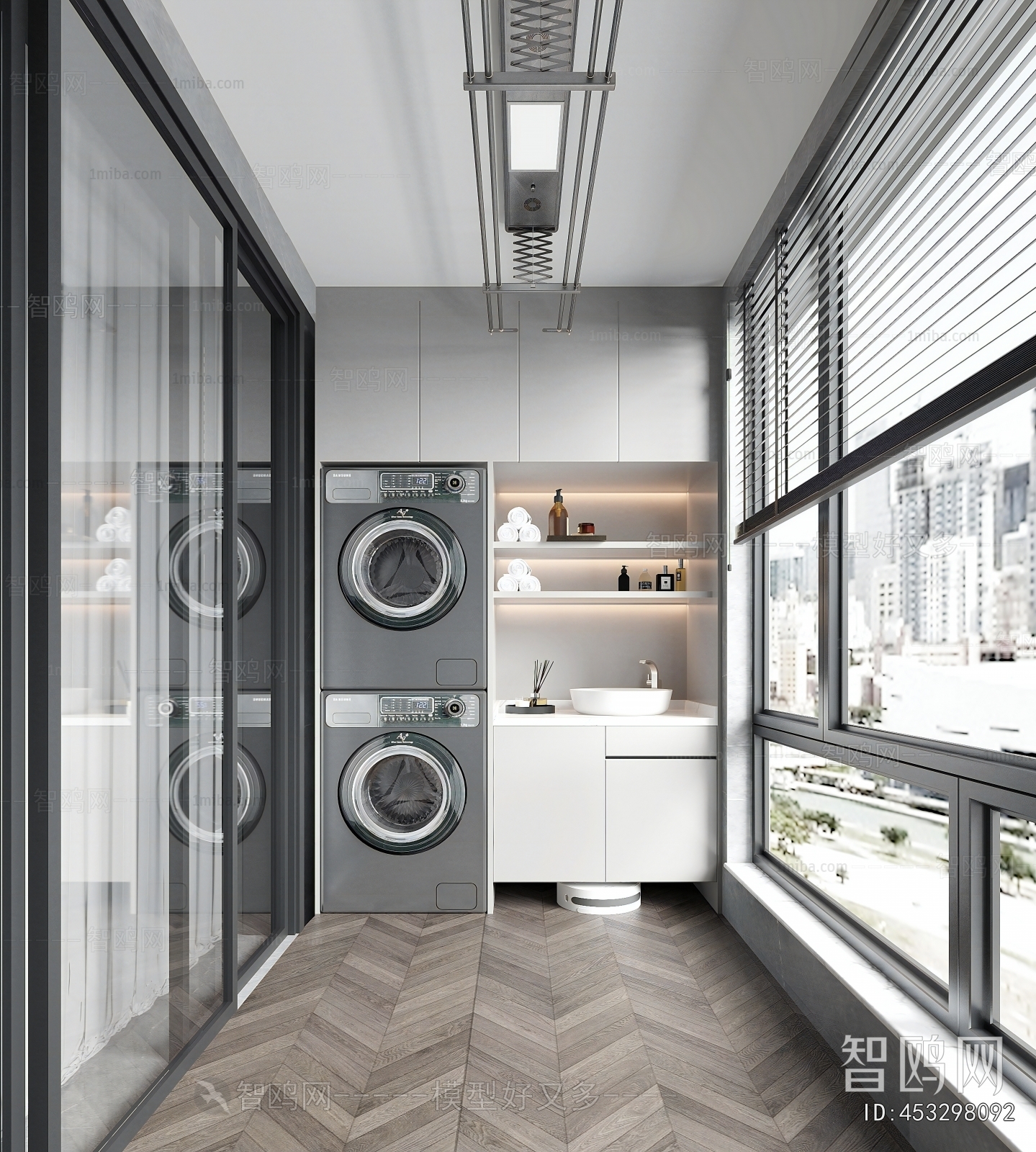 Modern Balcony Laundry Room