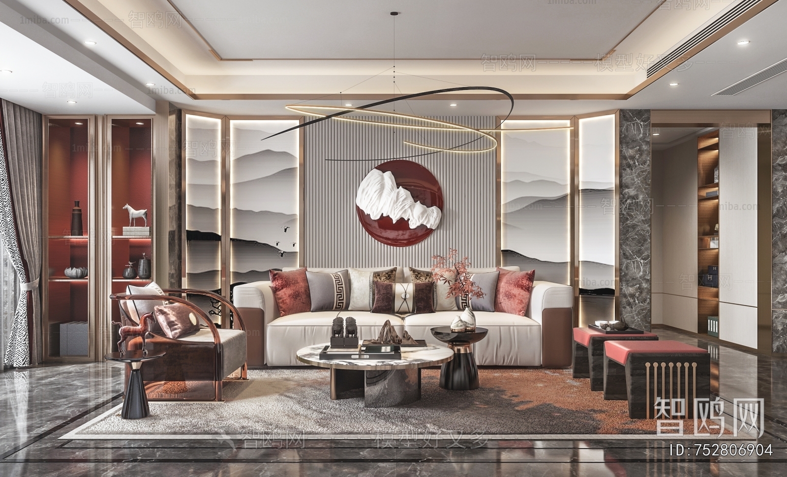 New Chinese Style A Living Room