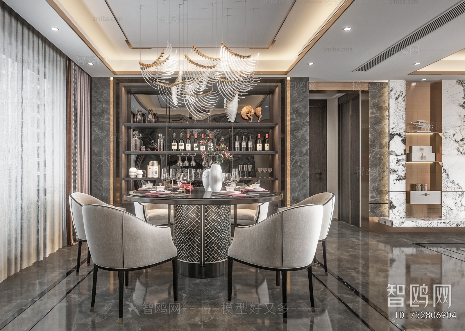 New Chinese Style A Living Room