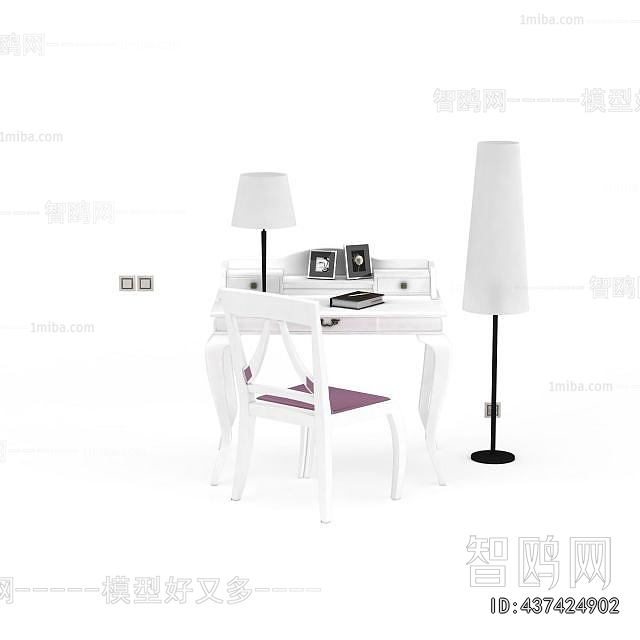 Simple European Style Computer Desk And Chair
