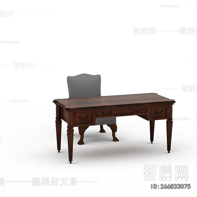 European Style Computer Desk And Chair