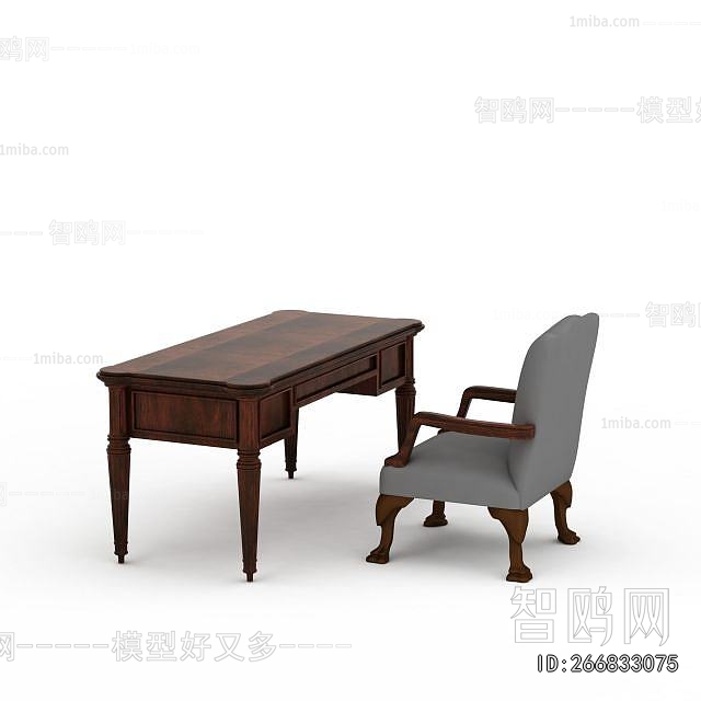 European Style Computer Desk And Chair