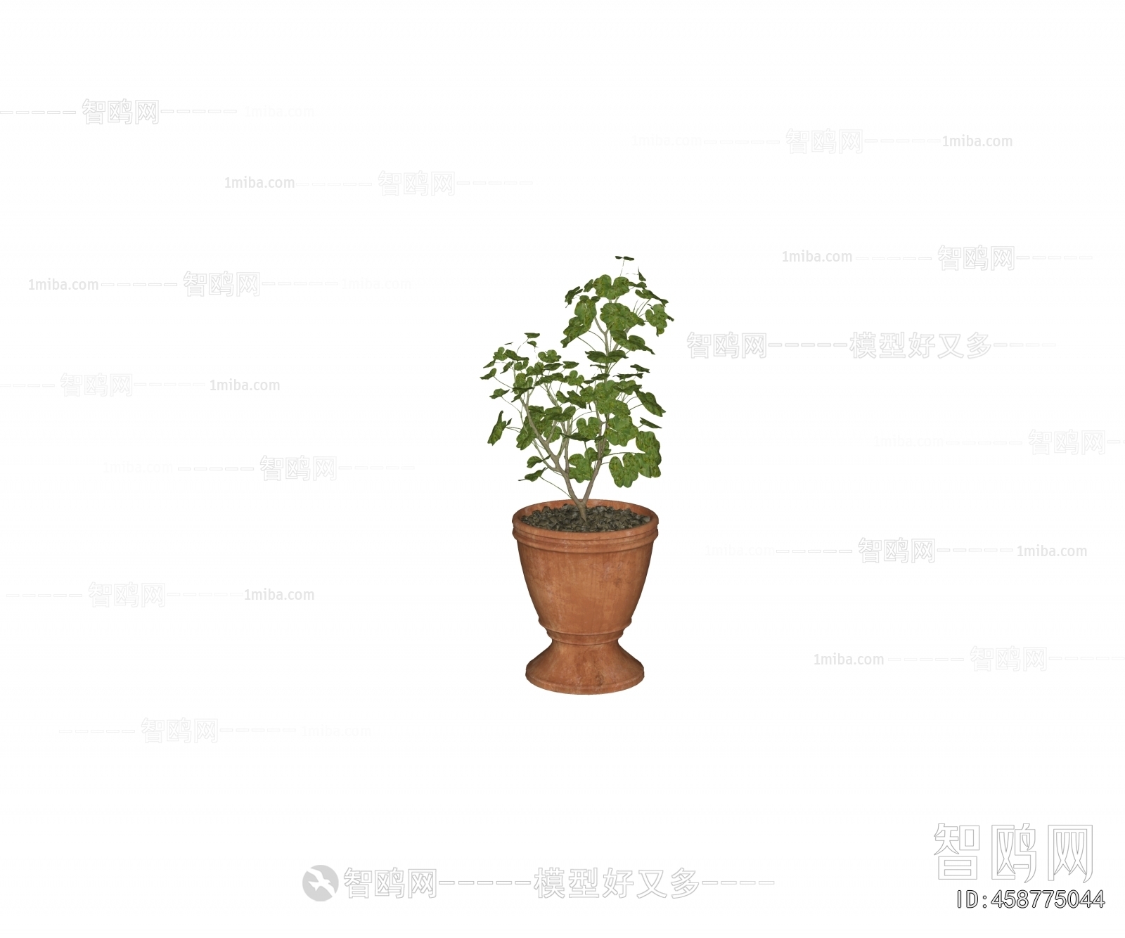 Modern Potted Green Plant