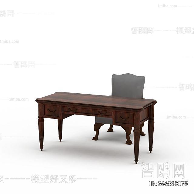 European Style Computer Desk And Chair