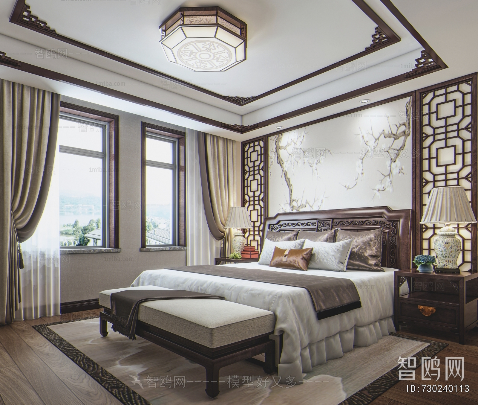 New Chinese Style Bedroom