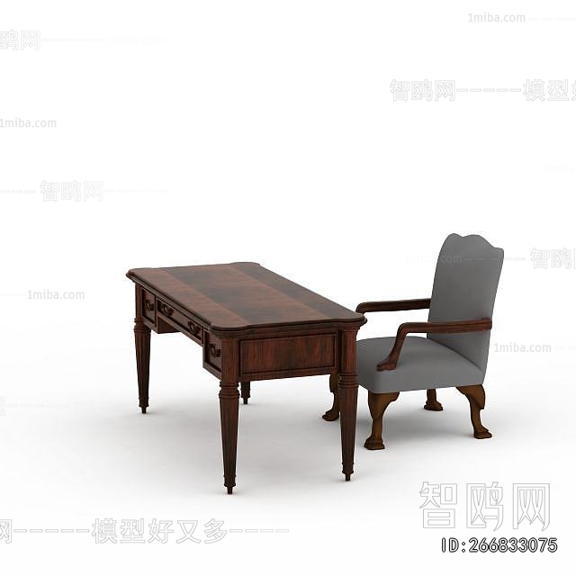 European Style Computer Desk And Chair