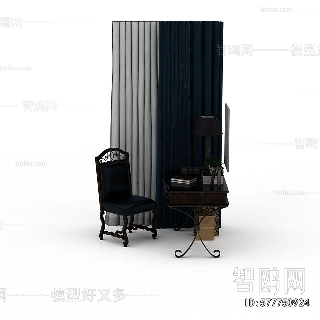 European Style Computer Desk And Chair