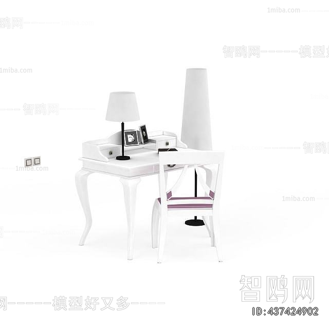 Simple European Style Computer Desk And Chair