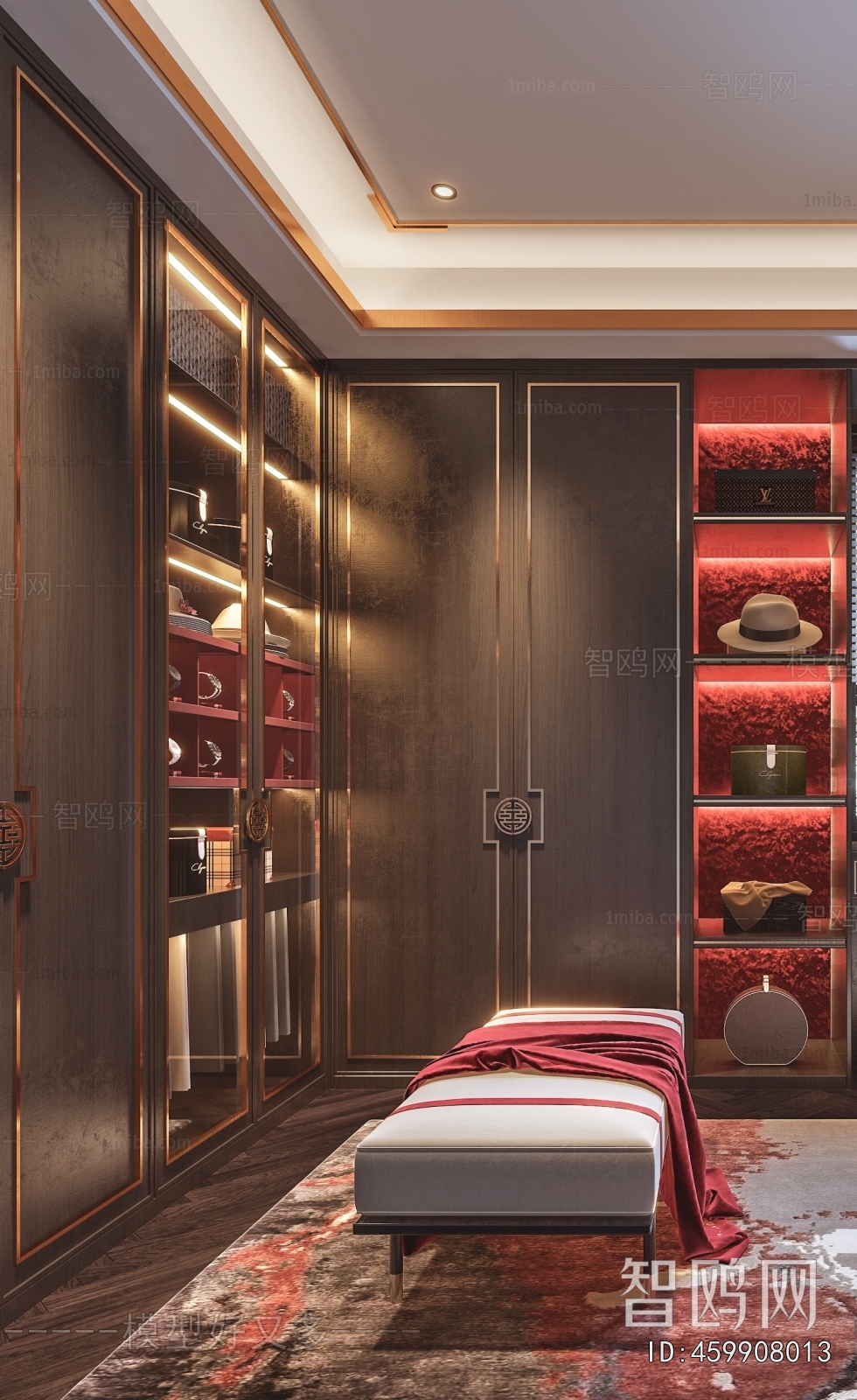 New Chinese Style Clothes Storage Area