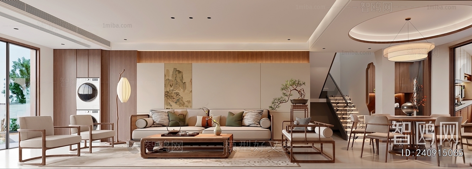 New Chinese Style A Living Room