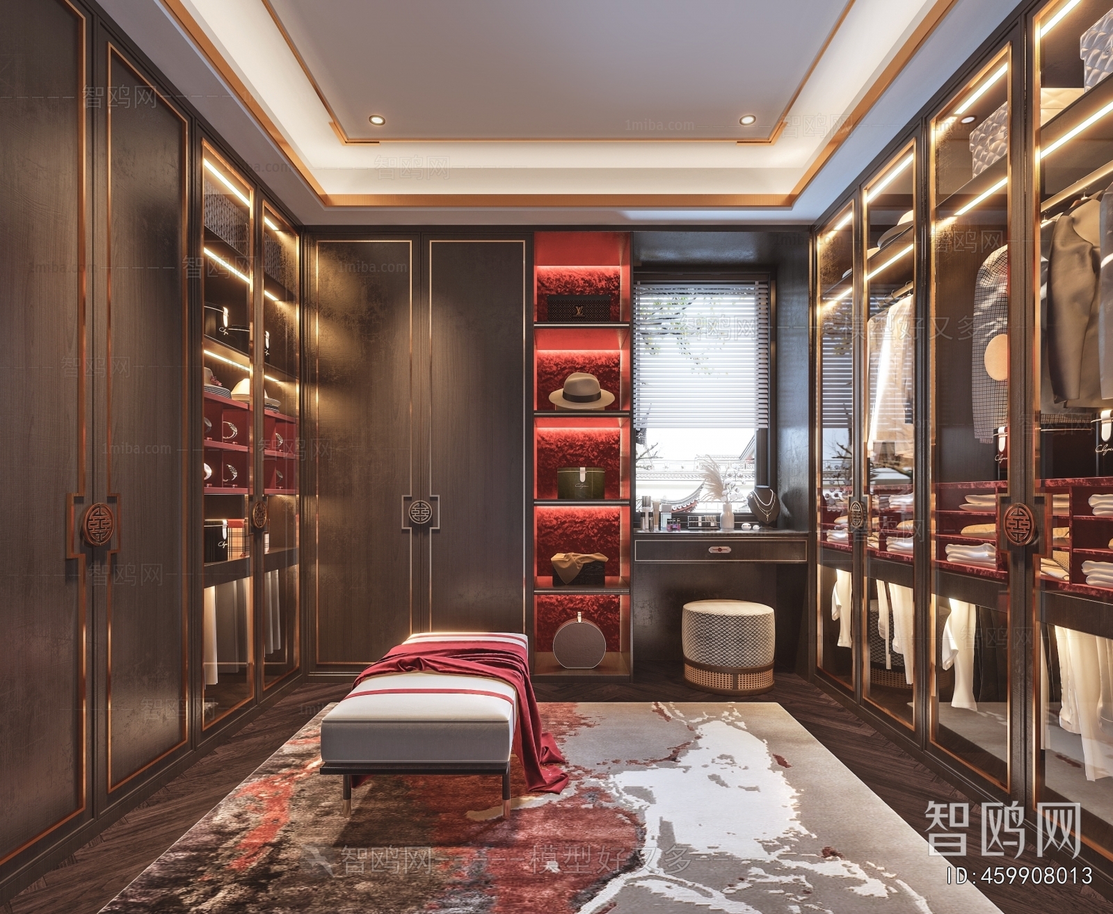 New Chinese Style Clothes Storage Area