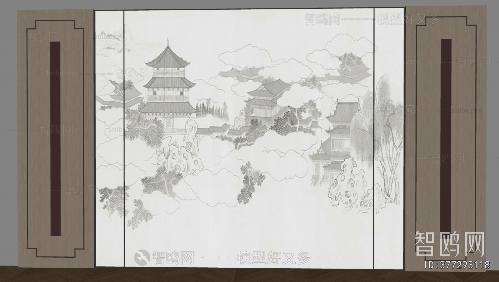 New Chinese Style TV Wall