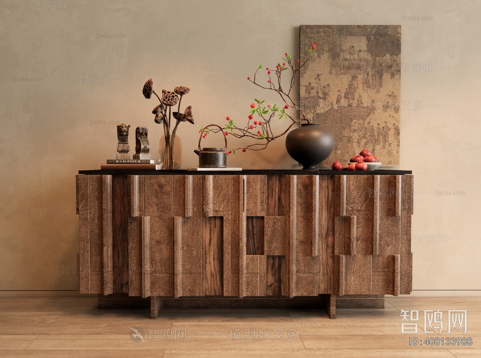 Wabi-sabi Style Entrance Cabinet