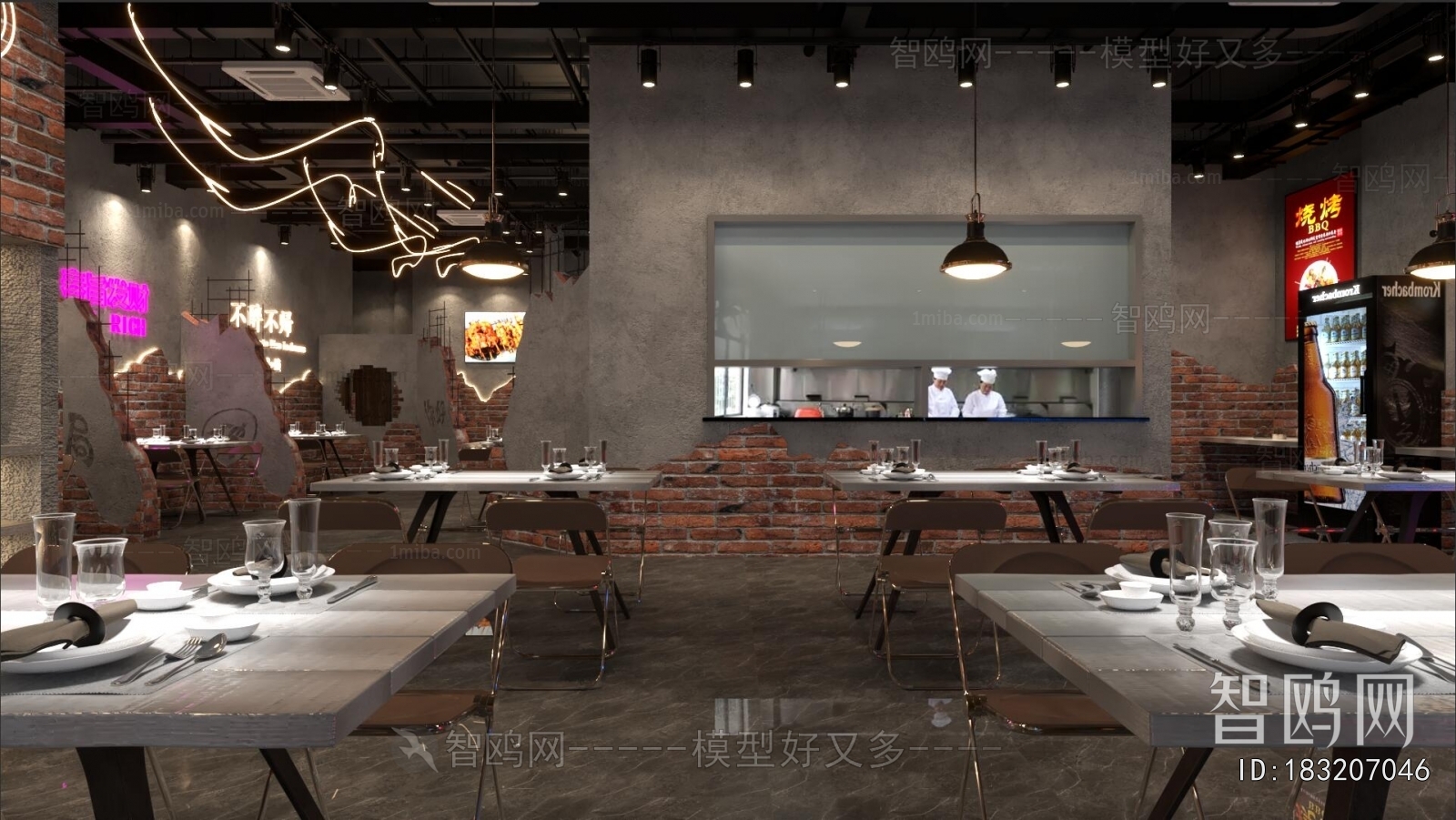 Industrial Style Barbecue Restaurant