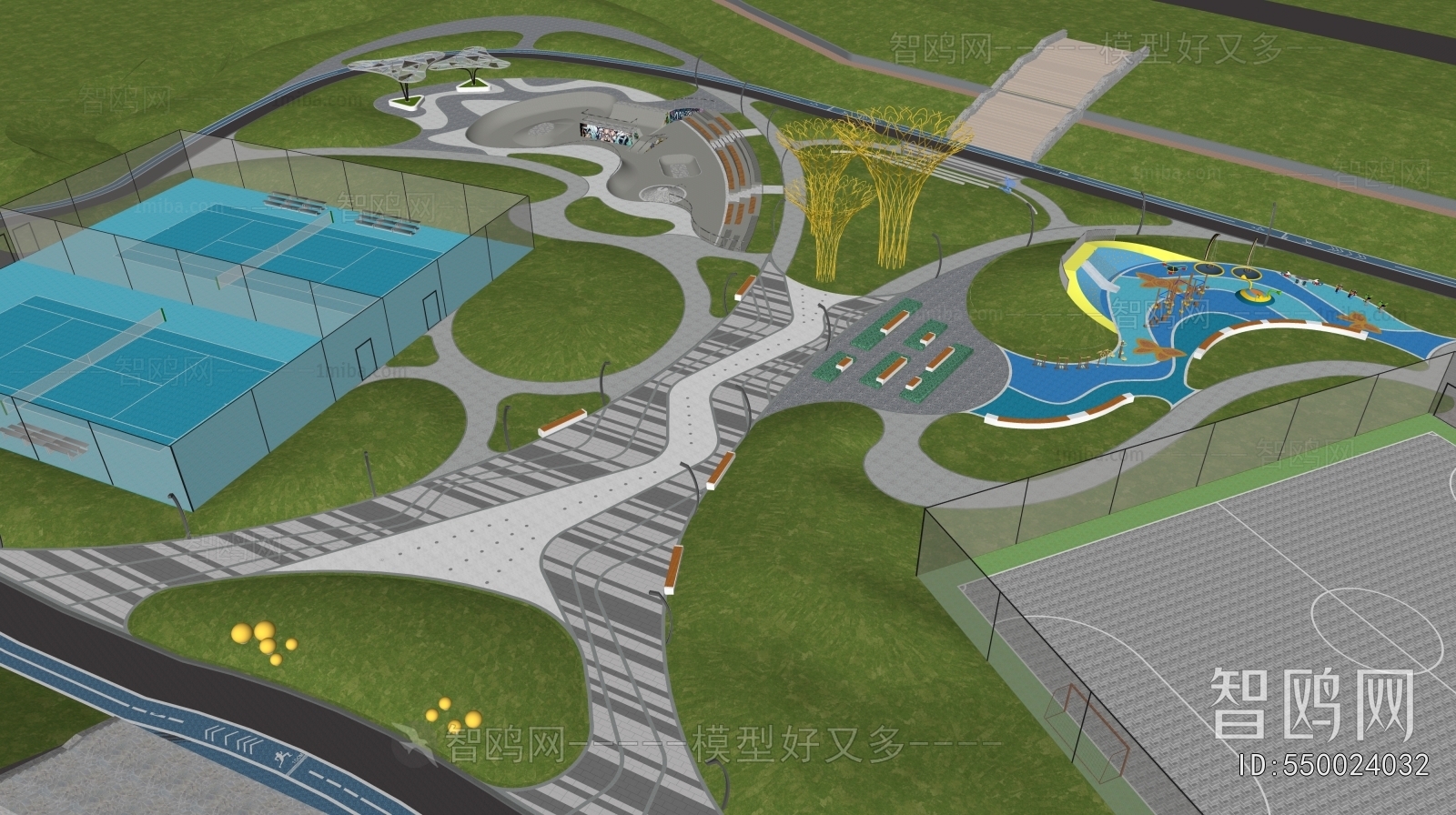 Modern Park Landscape