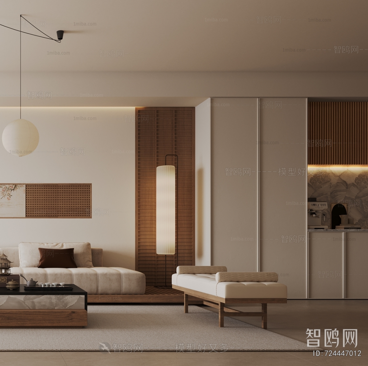 New Chinese Style A Living Room