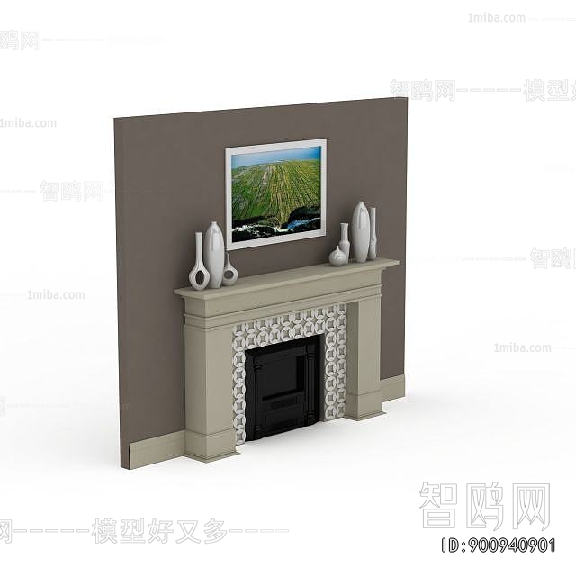 Simple European Style Fireplace
