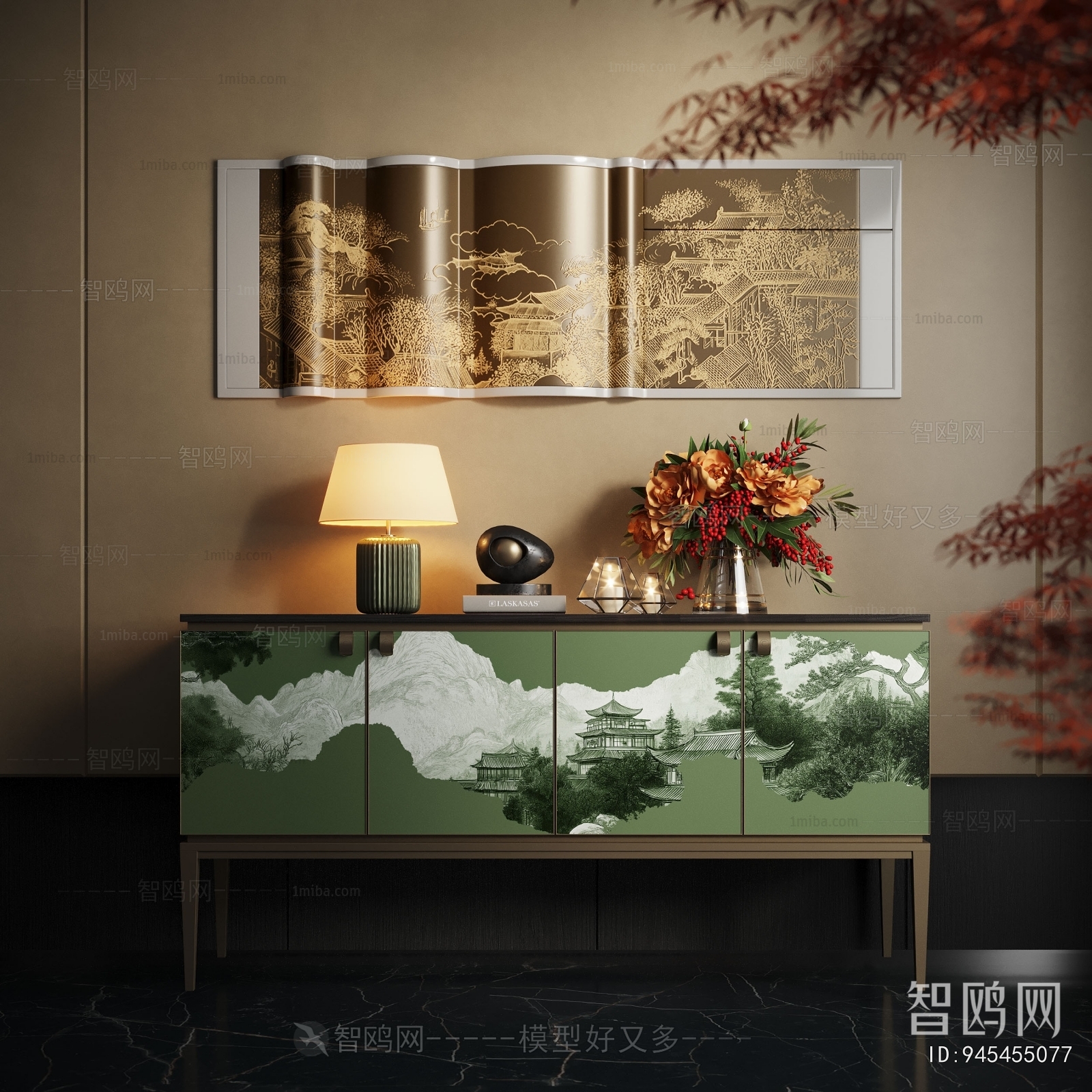 New Chinese Style Entrance Cabinet