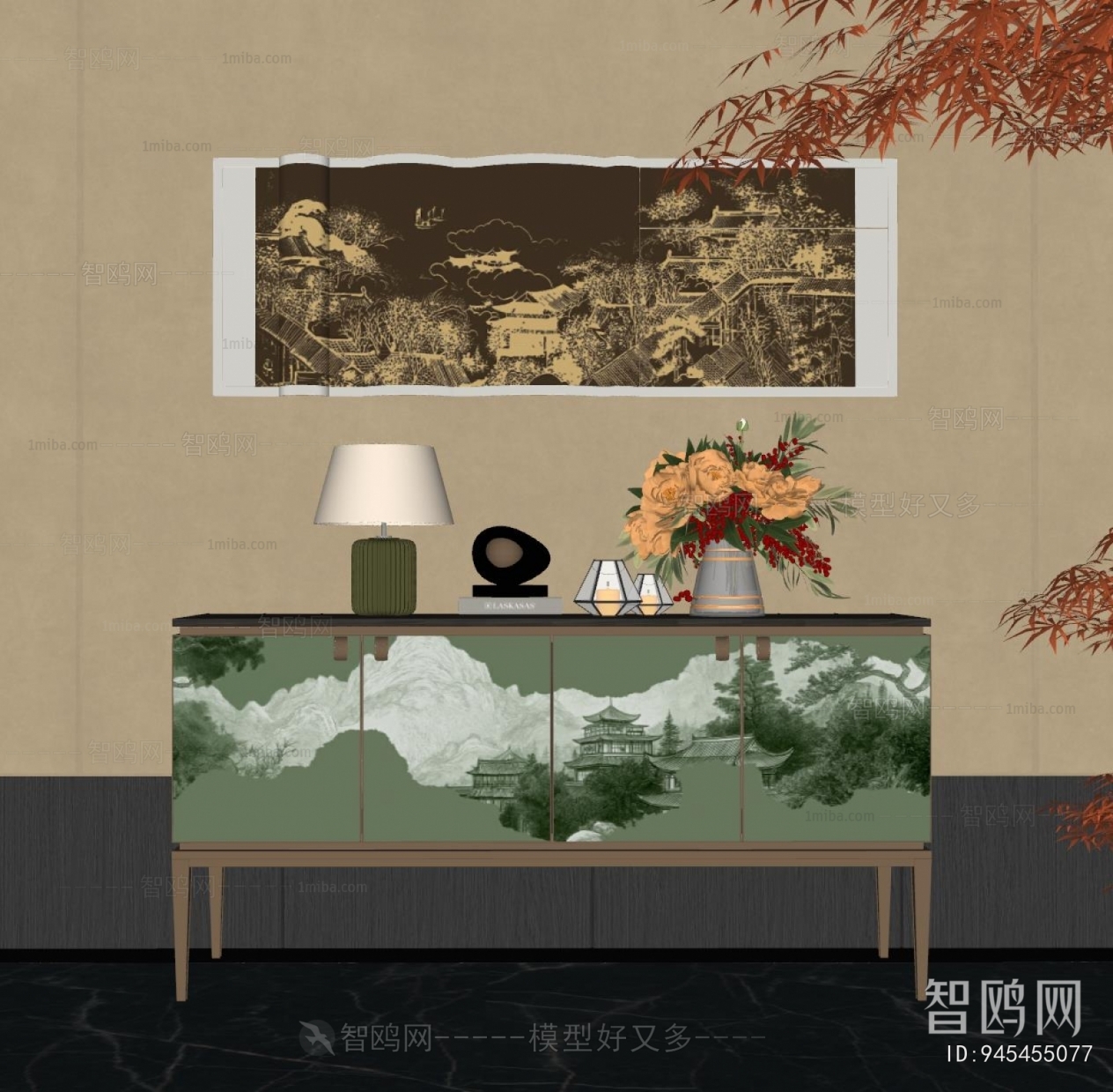 New Chinese Style Entrance Cabinet