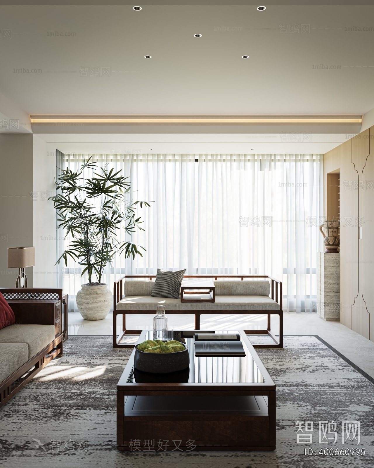 New Chinese Style A Living Room