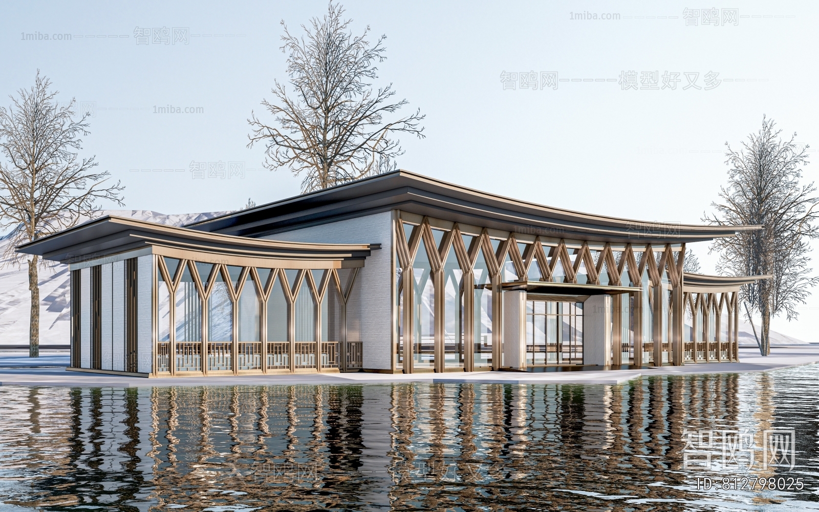 New Chinese Style Appearance Of Commercial Building