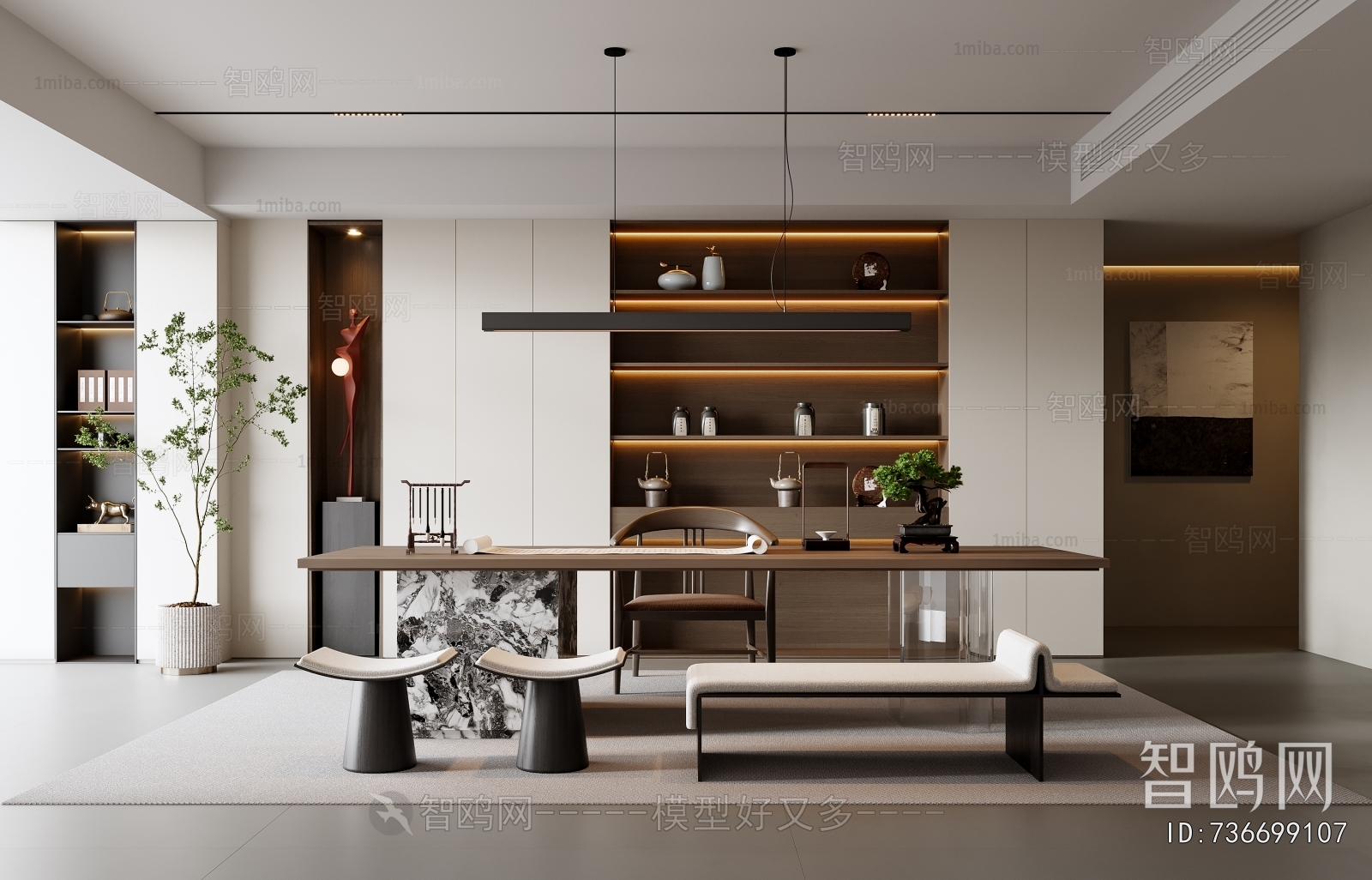 New Chinese Style Study Space