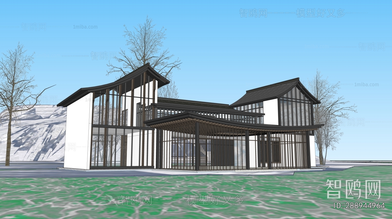 New Chinese Style Appearance Of Commercial Building