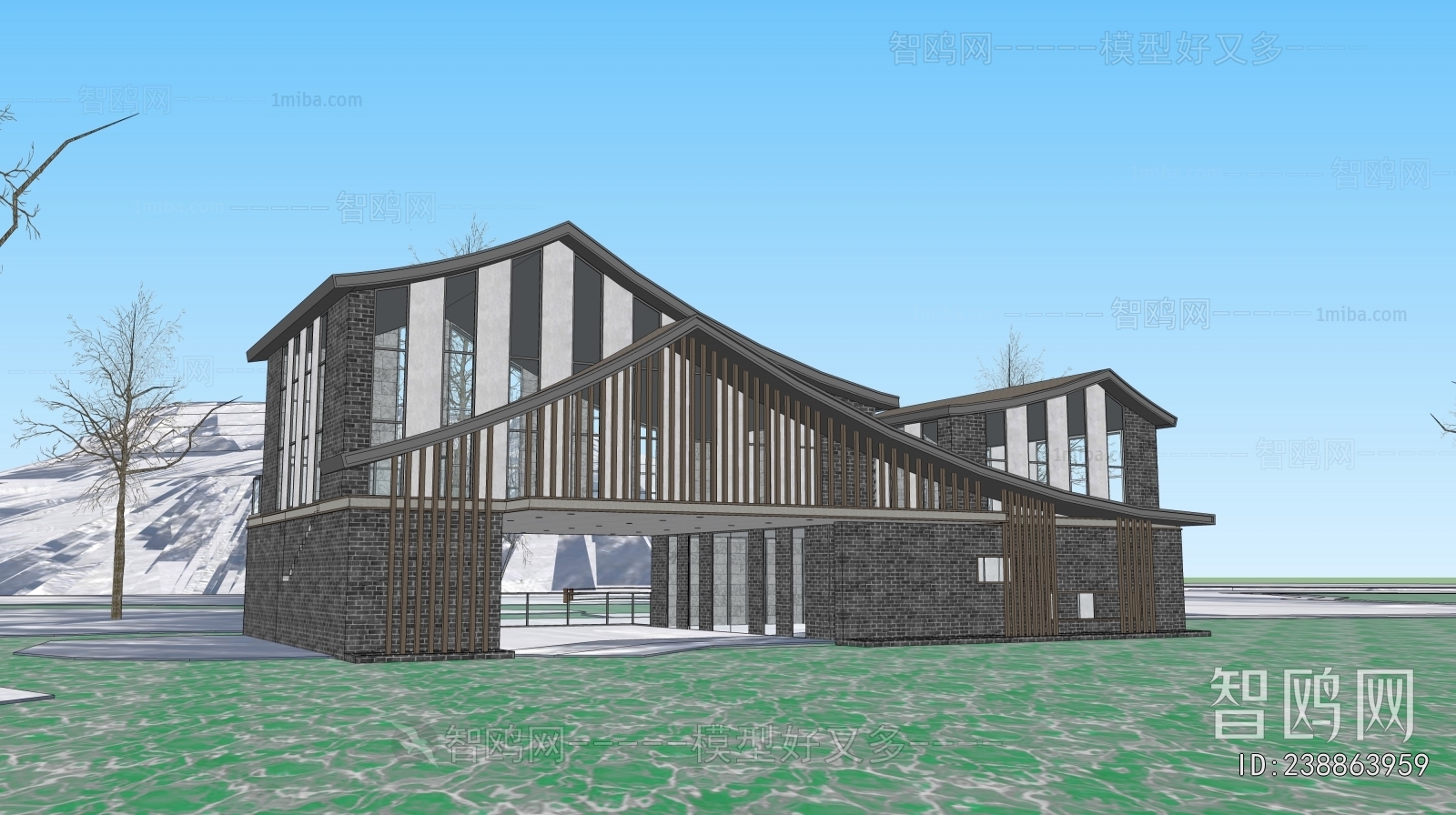 New Chinese Style Appearance Of Commercial Building