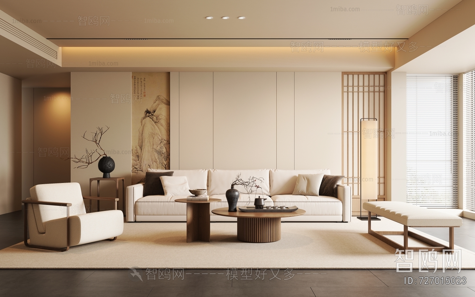 New Chinese Style A Living Room