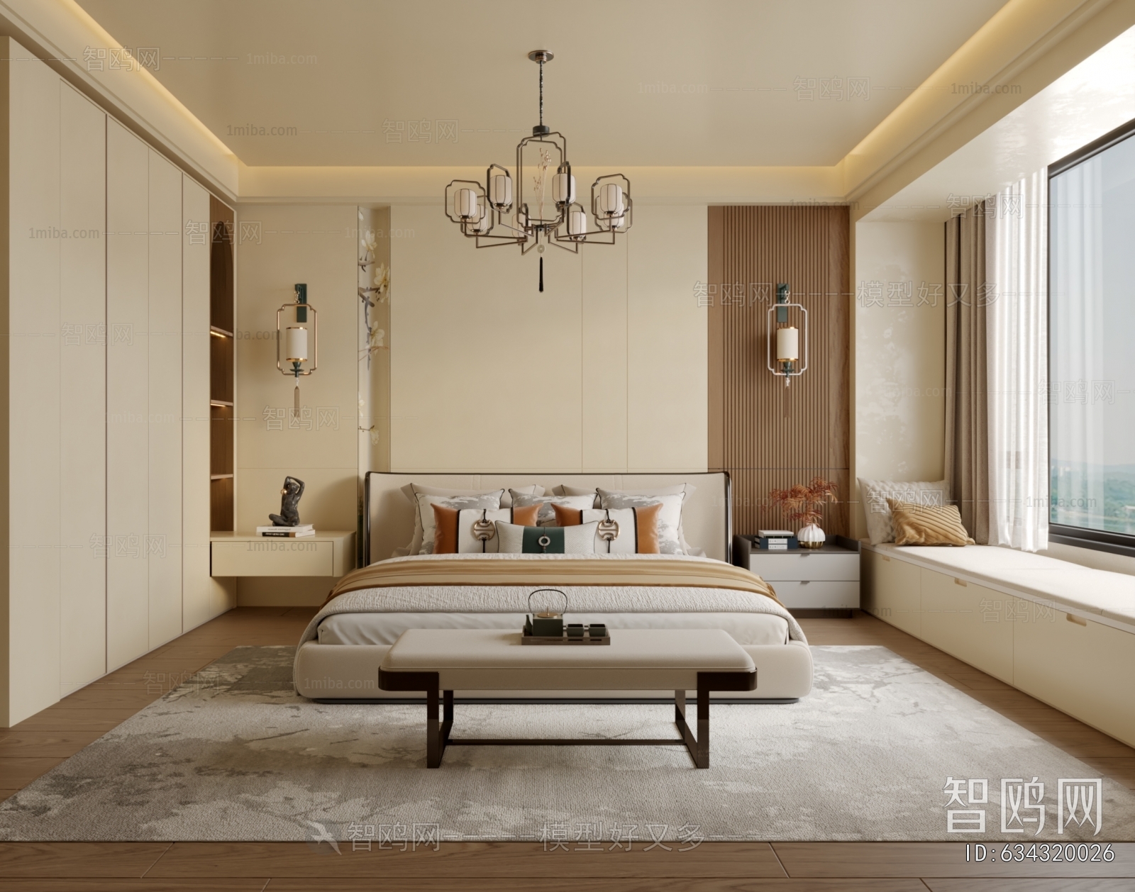 New Chinese Style Bedroom