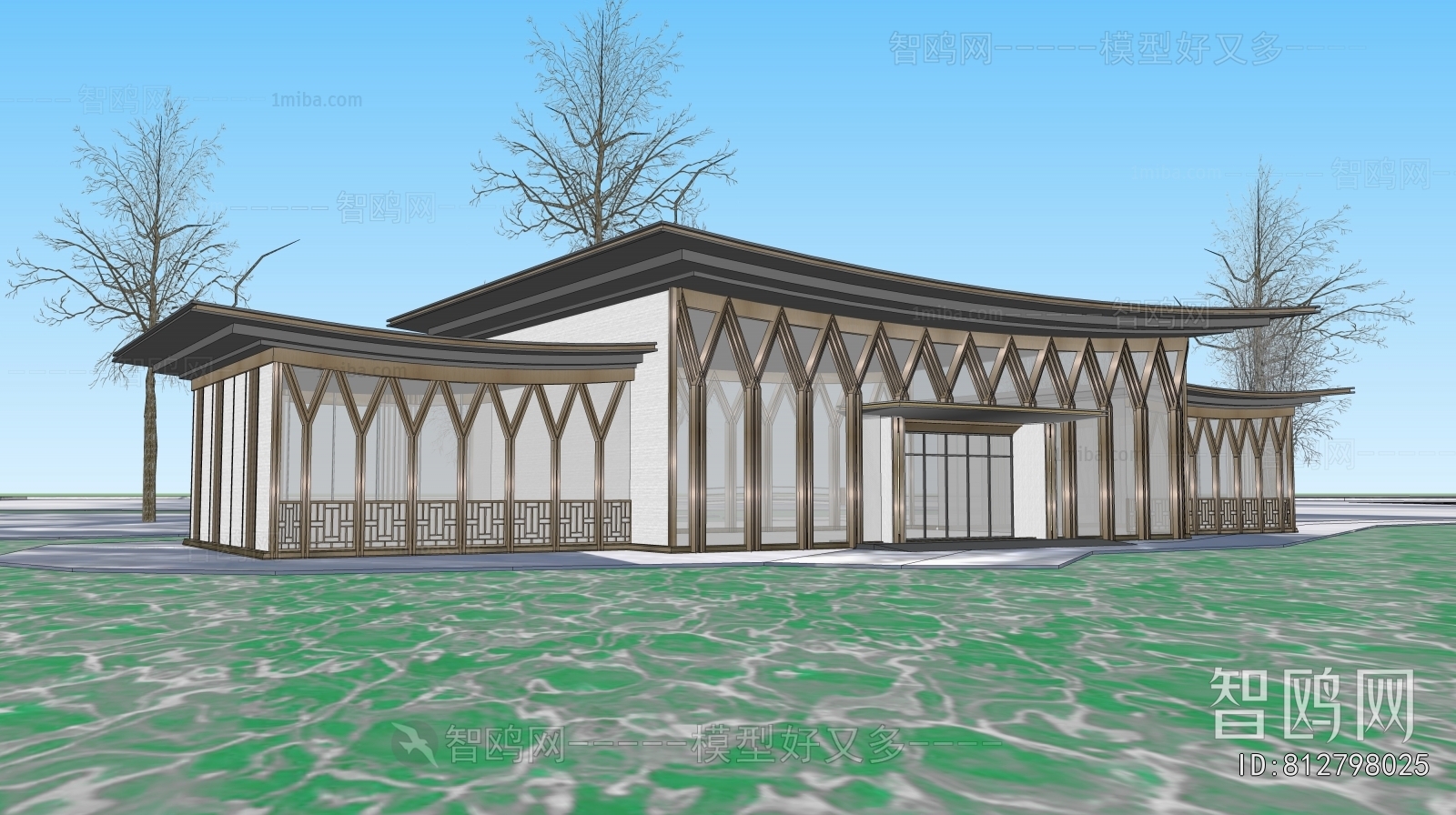 New Chinese Style Appearance Of Commercial Building