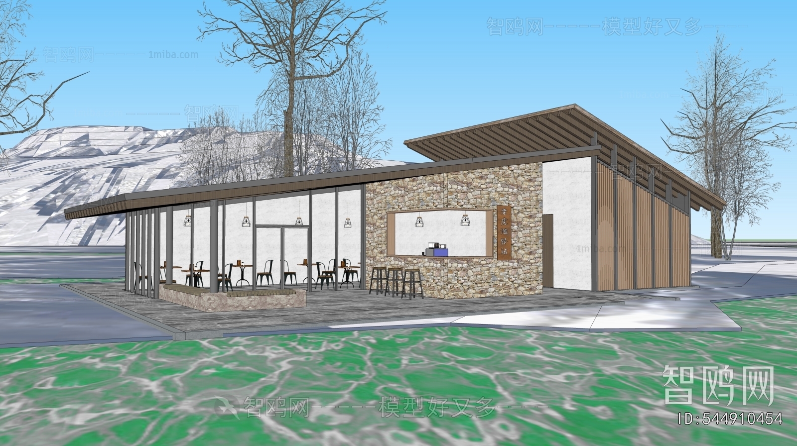 New Chinese Style Appearance Of Commercial Building