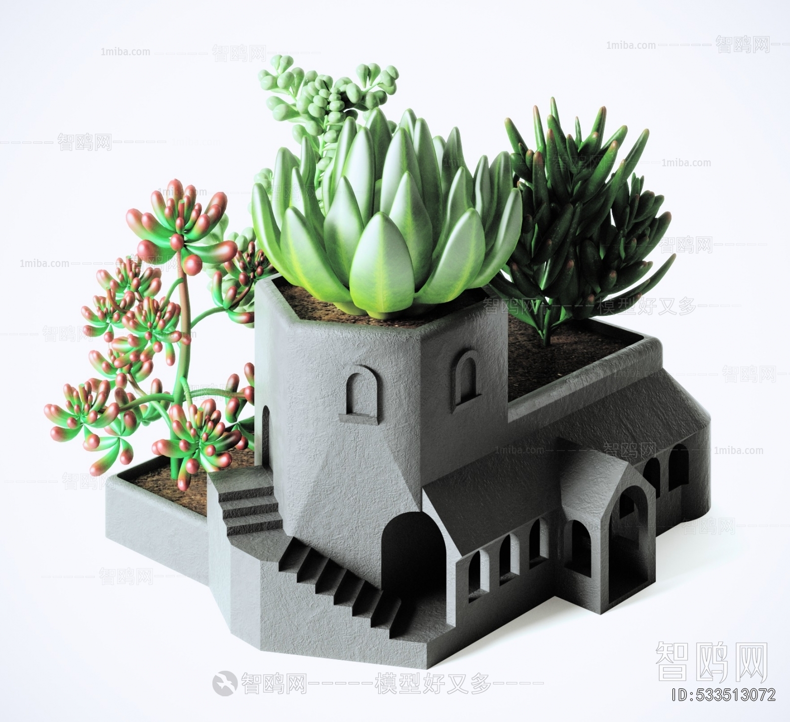 Modern Potted Green Plant