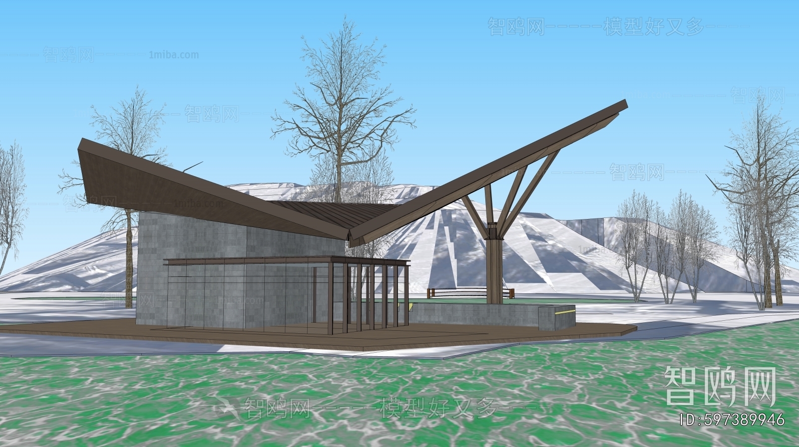 New Chinese Style Appearance Of Commercial Building