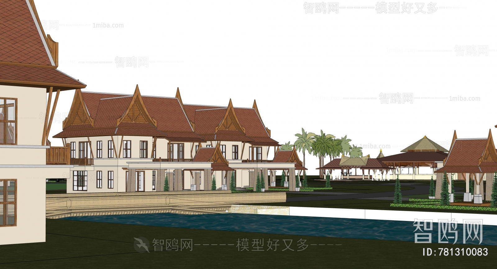 Southeast Asian Style Appearance Of Commercial Building