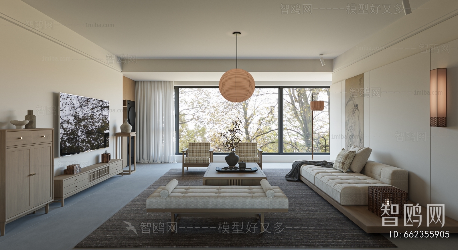 New Chinese Style A Living Room