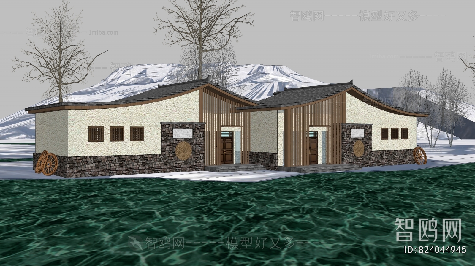 New Chinese Style Appearance Of Commercial Building