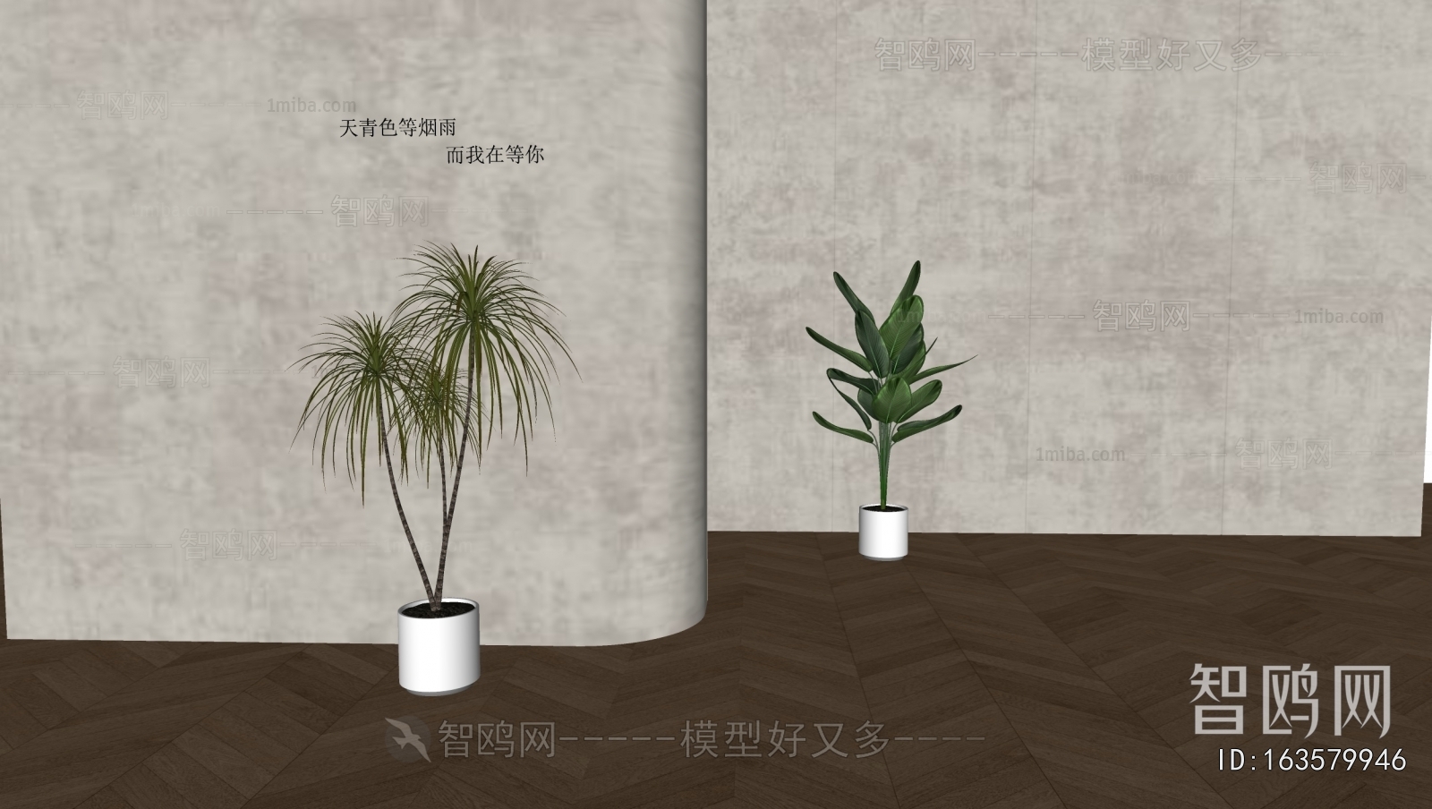 Modern Ground Green Plant Potted Plants
