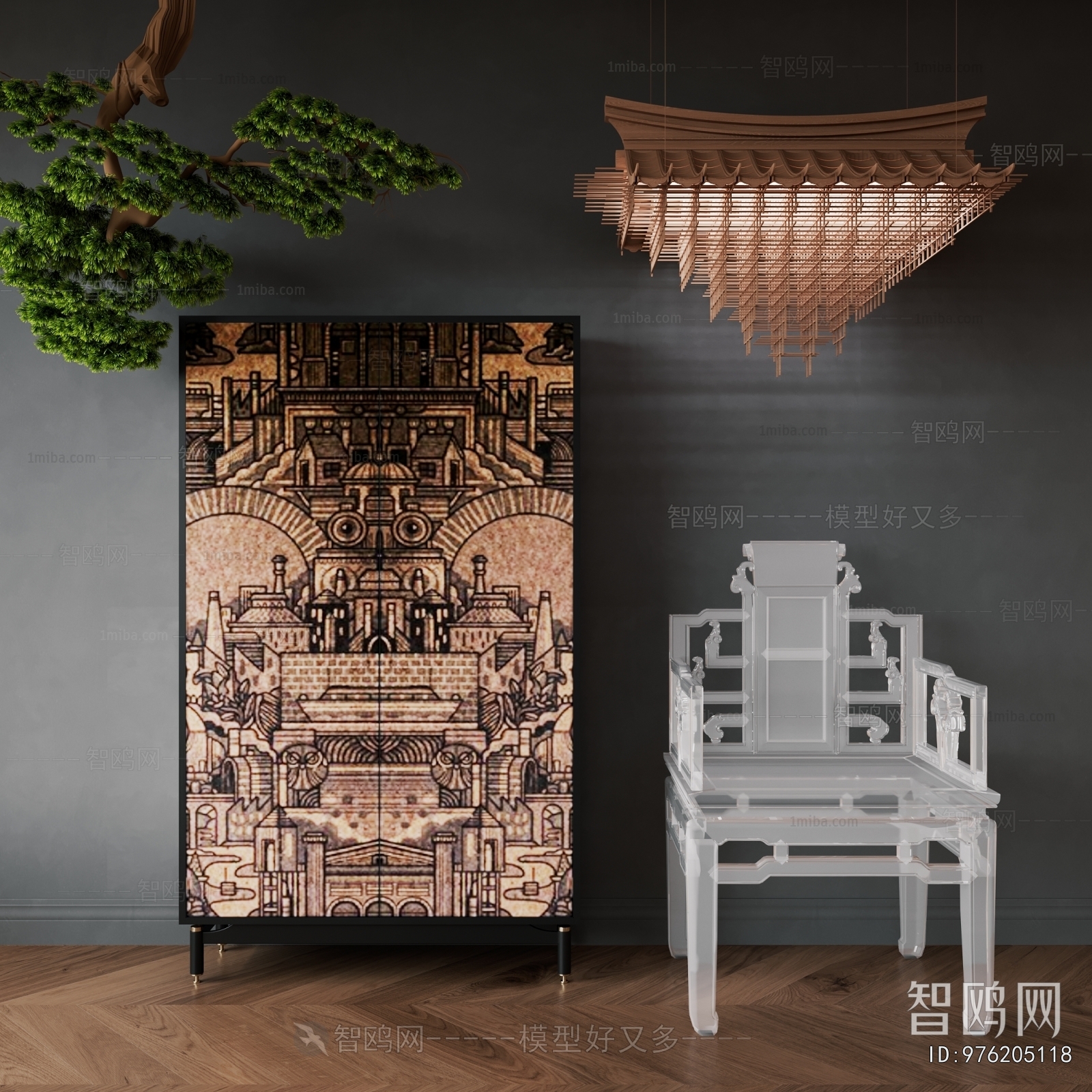 New Chinese Style Decorative Cabinet